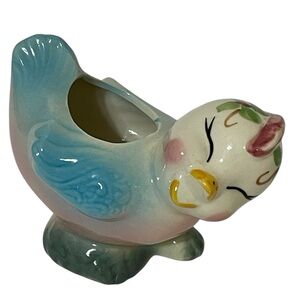 Vintage Anthropomorphic Baby Chick MCM Small Planter Used As New Baby Gift